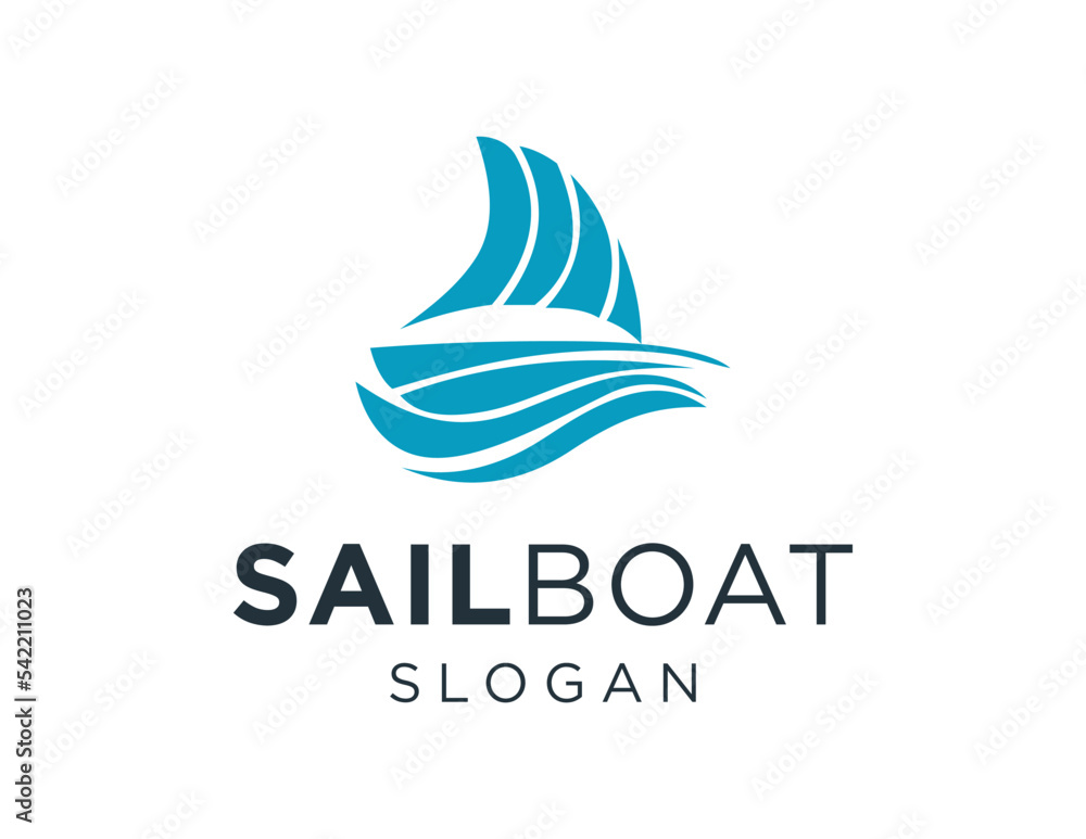 Poster logo design about sailboat on a white background. made using the coreldraw application.