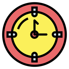 clock filled outline icon style