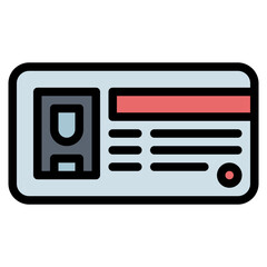 id card filled outline icon style