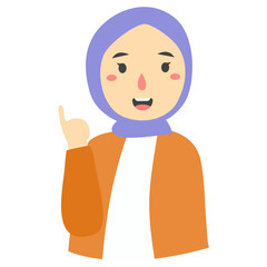casual hijab style illustration