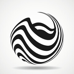 Abstract ball with black and white stripes, zebra style © vladystock