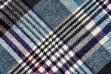 Fabric.Checkered fabric. Checkered pattern on fabric of different colors. Material for clothing