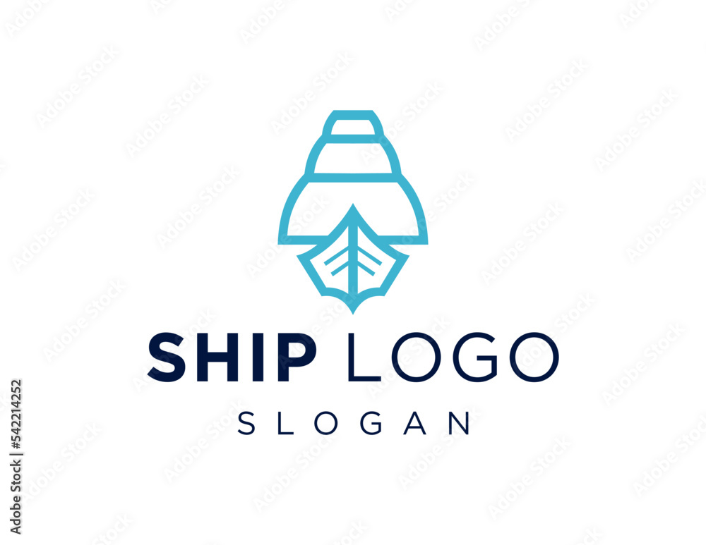 Poster logo design about ship on a white background. made using the coreldraw application.