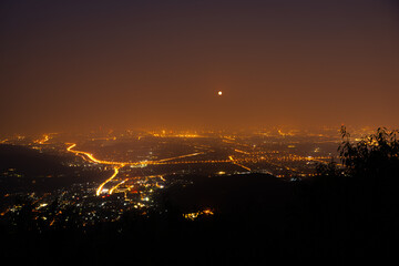 Fragrant mountain night night view Beijing urban night view smog