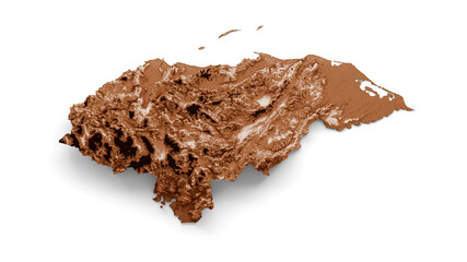 Map of Honduras in old style, brown graphics in a retro style Vintage Style. High detailed 3d illustration