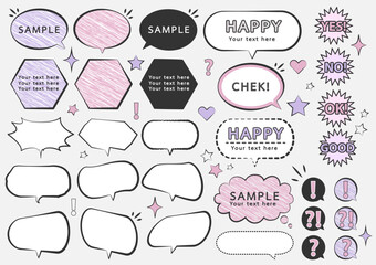 design set of stickers comics. manga frame