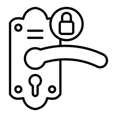 Door Lock Line Icon