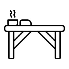 Spa Bed Line Icon