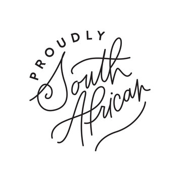 "Proudly South African" hand lettering icon