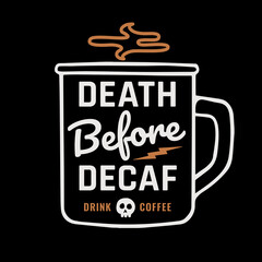 Coffee design. Hand-drawn vector graphics for t-shirt prints, posters and other uses.