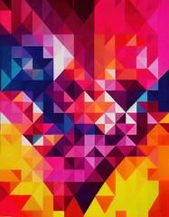 Obraz premium vivid color abstract geometric patterns generative ai