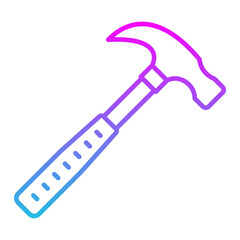 Hammer Line Gradient Icon