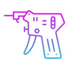 Lock Pick Gun Line Gradient Icon