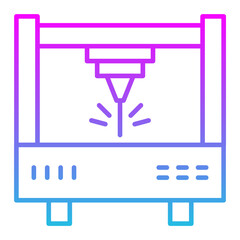 Laser Cutting Machine Line Gradient Icon