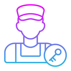 Locksmith Line Gradient Icon