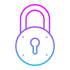 Lock Line Gradient Icon