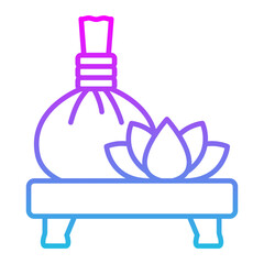 Herbal Massage Line Gradient Icon