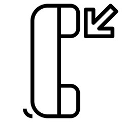 Phone receiver line icon style