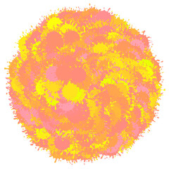 abstract yellow watercolor hand drawn background. transparent background PNG file