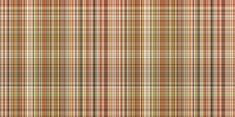 Woodland brown tartan seamless border textile. Tonal autumnal forest plaid with organic texture. banner of orange stripe for rough washi tape.