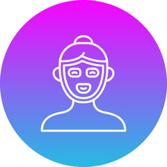 Facial Mask Gradient Circle Line Inverted Icon