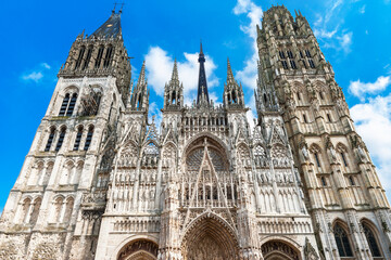 Fototapeta premium View on the city cathedral of Rouen, Normandy, France