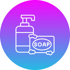 Soap Gradient Circle Line Inverted Icon