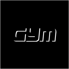 GYM written in typography white color.