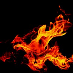 fire on black background
