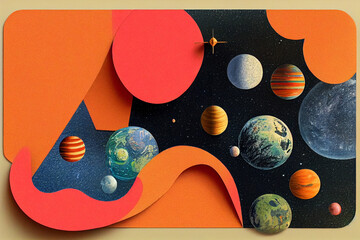 The universe by paper art
