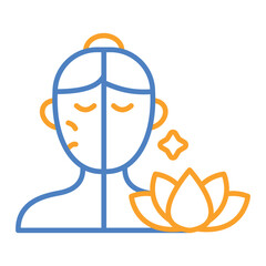 Wrinkles Blue And Orange Line Icon