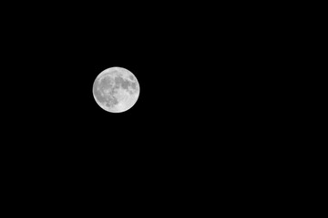 SILVER full moon in the black sky without the stars