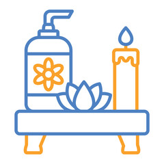 Spa And Relax Blue And Orange Line Icon