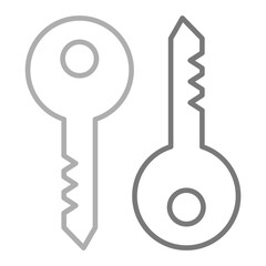 Key Greyscale Line Icon