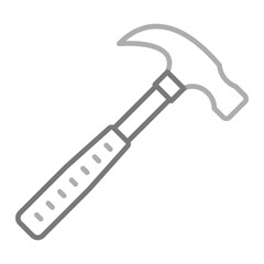 Hammer Greyscale Line Icon