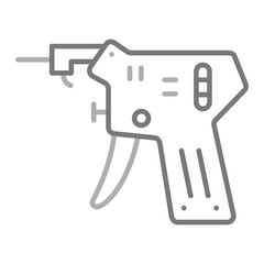 Lock Pick Gun Greyscale Line Icon