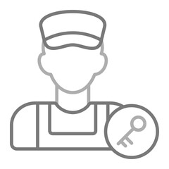 Locksmith Greyscale Line Icon