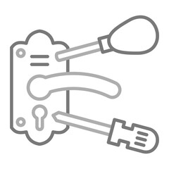 Lock Repair Greyscale Line Icon