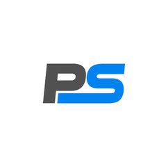 PS typography icon. PS on white background brand name.