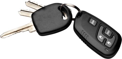 Modern car key. Isolated on white background.