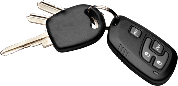 Modern car key. Isolated on white background.