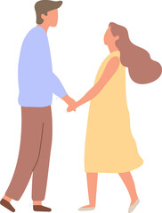 Couple in love flat illustration. Dating
