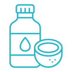 Coconut Oil Multicolor Line Icon