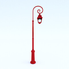 Fototapeta premium 3d render of a street lamp with a glossy red paint