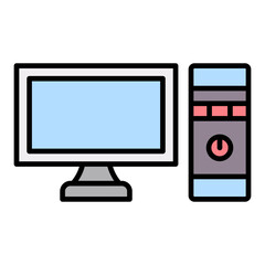 Computer Filled Line Icon