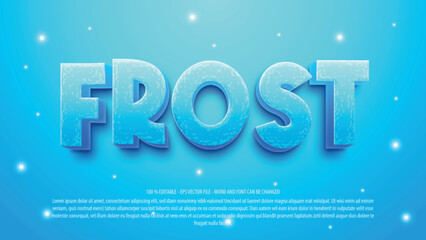 Frost editable text effect template with 3d style