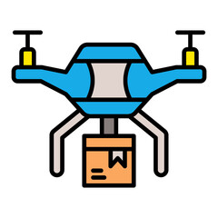 Drone Delivery Filled Line Icon