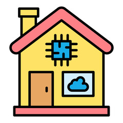 Smart House Filled Line Icon