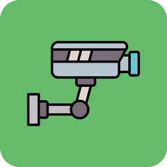 Cctv Multicolor Round Corner Filled Line Icon