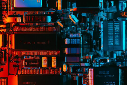 AI generated realistic microsheme system background